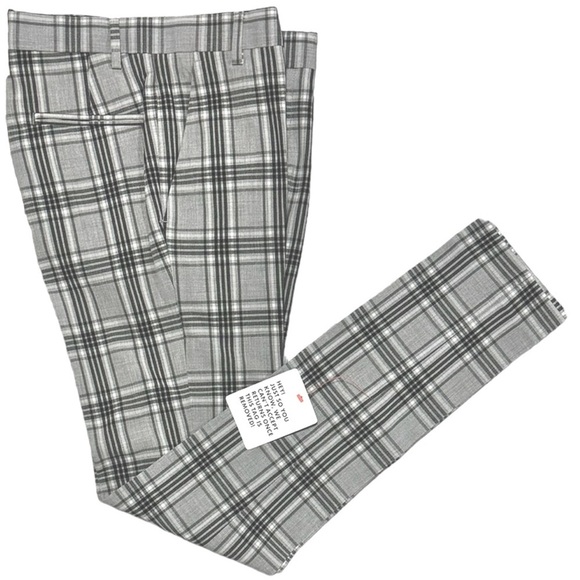 ASOS Men's NWOT skinny pants with prince of wales check in gray, size 26" x 30" - Picture 1 of 11